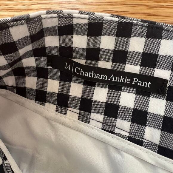 Talbots Black & White Checkered Chatham Ankle Pants - 14 - Picture 3 of 7